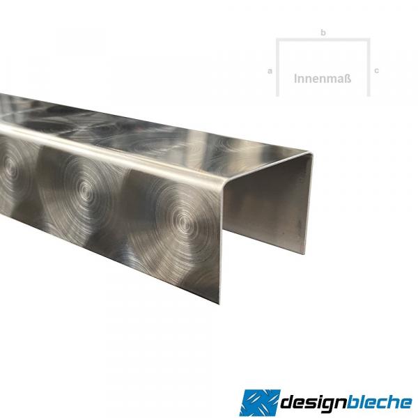 Edelstahl U-Profil V2A d50 marmoriert 0,80 mm Edelstahl U-Profil V2A d50 marmoriert 0,80 mm